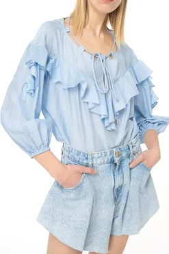 Blusa in voile di seta
